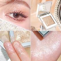 [하이라이터] 글리터 하이라이터 메이크업 브라이트닝 브론저 아이섀도우 팔레트 페이스 컨투어 쉬머 지속적인 하이라이트 화장품, [02] Light Gold, 1개