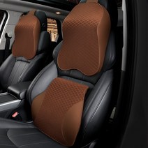 차량용 목쿠션 1+1 자동차 등쿠션 등받이쿠션 메모리폼 목베개 로아카, 1+1 등쿠션 초코브라운