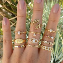 장미 로즈 반지 골드링 여자 보헤미안 bague 세트 보석 anillos mujer anello schmuck 액세서리 패션 커플 선물