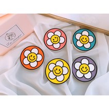 [라뮤즈캔들] 꽃 스마일 차량 석고방향제 리필오일 박스포장, 무향, 핑크