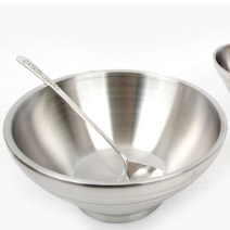 이디나b2b-국산 포스코 스텐레스 경복 이중 빙수볼 샐러드 화채 팥빙수 그릇 냉면기 대접, 특대
