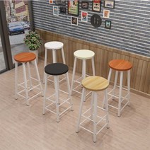 빈티지홈바체어 카페 식당 미니멀 스탠드 스툴 체어, 유자나무+화이트랙(등받이없음), 30x30x55cm
