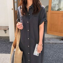 아일렛원피스 시어서커 지지미 실크 원피스 린넨