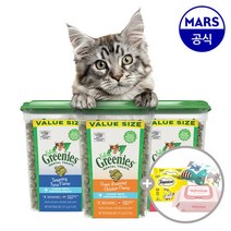 필라인 그리니즈 276gx2개+템테이션간식+캣닢쿠션+물티슈, 맛1:참치맛 276g|맛2:닭고기맛 276g