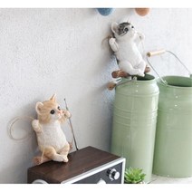 그네타는 고양이 집사노예 월행잉 인테리어 미니어처, 그레이