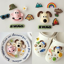 Wallace & Gromit 강아지 테니스 서핑 우주 꽃 빵 캠핑 파츠 세트