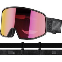 살로몬 고글 스키 Salomon Lo Fi Goggles 2022, Black with Sigma Poppy Red Uni