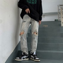 모노포스 데미지 워싱 데님 팬츠 MJ562