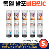 독일 비타민 발포비타민 피로회복제 식약청인증 건강기능식품 고함량 물에타먹는 비타민C, 5개, 잔티바 발포형비타민 20정