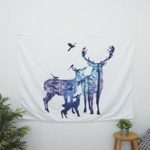 (사슴) 태피스트리 벽장식 인테리어모빌 큐티한스타일 월행잉 여자아이방꾸미기 아기방꾸미기 우드모빌, 본상품선택