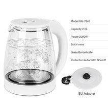 냉온수기 냉수 온수 셀프 소형 미니 정수기 2200w 2l 전기 주전자 glassteapot water 주전자 뜨거운 따뜻한 물 차 커피 가열 끓는 주전자 가열 요소 전기, 하얀색, 협력사, L