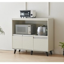 카페 탕비실 예쁜 모던 렌지 밥솥 정수기 수납장 인테리어 튼튼한, 멀바우아이보리