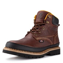 SUREWAY 15.2cm6인치 남성용 방수 작업 부츠 부드러운 발가락 굿이어 웰트 매우 편안한 안창 우수한 오일미끄럼 방지 두꺼운 가죽 고무 밑창 부츠신발 EH 안전 산업 및 건, 7