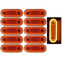 캠핑카트레일러 캠핑카제작 트레일러 클리어런스 라이트 12V 24V LED 사이드 트럭 RV 버스 캠퍼 밴 포지션 앰버 10 피스, Amber+12V  24V