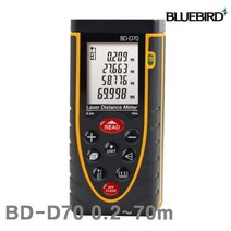레이저 거리 측정기 블루텍 DD-B70 0.2-70m 1㎜ ±2㎜ 인테리어 미니 골프 방수 공사 측기사 (C12)