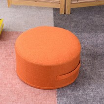 바닥 앉아 쿠션 발판 라운드 좌석 소파 Pouf 발 다리 나머지 단계 의자 이동식 커버와 오스만 베개 의자, Orange