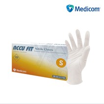 메디컴 요리용 편한 니트릴 장갑 화이트 조리용 식품용 다목적용 메디컴 아큐핏 1박스(100매), L, #131174BD