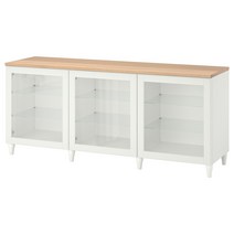 이케아 베스토 수납콤비네이션+도어 - 화이트/오스트비크/카바르프 화이트투명유리 180x42x76 cm