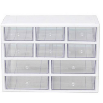 하라코리아 10칸서랍 (F-2)블랙화이트(블랙 커버), 화이트, 4단