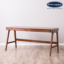 잉글랜더 셀린 고무나무 원목 책상 1600 선반 미포함, 월넛