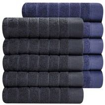 호텔수건 170g 블루라인 30수 코마사, 진회색+진블루, 10개