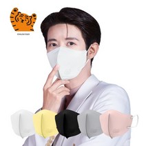 무직타이거 숨그림 새부리형 kf94 마스크 대형와이드 25매, 블랙