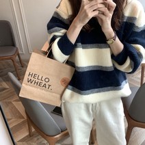 로지 리브어 스트라이프 니트티