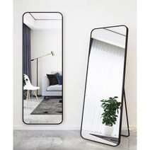 전신거울 스테인레스 고급 거울 이동식 스탠드 인테리어, 05.40x150은색과흰색
