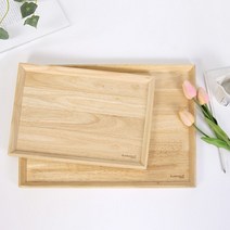 시둥마켓 +[시둥마켓]+_ 부엌쟁반 우드접시 카페소품 휴대용식기 업소용쟁반 어린이집식판, 리안나 우드 사각 트레이(중) 깔끔한나무쟁반 손잡이쟁반, 중