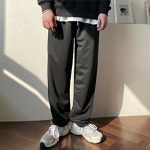 뉴클로 남성용 쭈리 롱 세미와이드 트레이닝 밴딩 데일리 팬츠 일자핏 트레이닝복