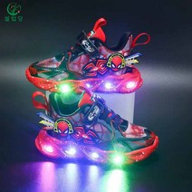 셀럽당 청소년용 스파이더맨 LED 운동화