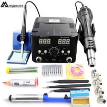 더블 디지털 디스플레이 2 IN 1 800W 핫 에어 건 8588D ESD 솔더링 스테이션 LED 디 업그레이드 8586, 8588D SET1, 협동사, 110V-120V
