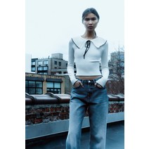 독일 자라 ZARA KNIT SWEATER WITH PETER PAN COLLAR
