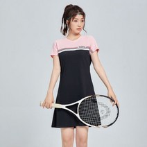 여자 반팔 배색 테니스 원피스 테니스복 운동복 스포츠 핑크 화이트 블랙 연습복 스포티