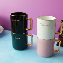 고급 머그컵선물세트 골드 도자기머그잔 집들이컵, 색상, 모던블랙