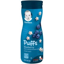 Gerber 퍼프 시리얼 스낵 42g, 블루베리(Blueberry), 1개