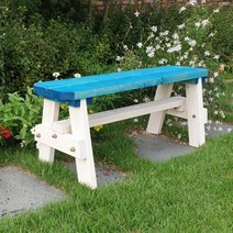 ksm03-002야외 정원 공원 옥외용 실내 대기 평 원목벤치 의자, 블루화이트, 2인용(1200mm)