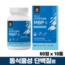 MBP 단백질 정 동식물성 초유산양유 단백분말 프로틴밸런스 엠비피 BCAA 류신단백질, 10통, 60정