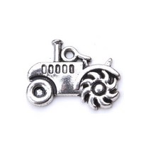 10 개몫 20x16mm 트랙터 매력 골동품 실버 컬러 농장 및 농업 디자인 diy 매력 펜던트 목걸이 보석, 1