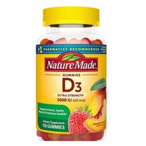 네이처메이드 (미국직배) 네이쳐메이드 비타민D 5000IU 200구미 (6개월분) Nature Made Extra-Strength Vitamin D3 5000 IU, 1개, 150구미