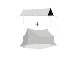 고급 캠핑 야외용 대형 특대형 멀티 타프 모기장 쉴터 세트, 베이지 모기장