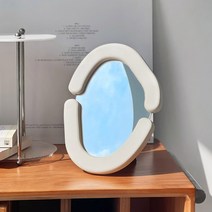 선물포장 커브드 마쉬멜로우 거울 비정형 탁상거울 벽거울 (거울+마카2P+벽후크SET)