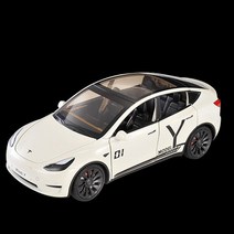 TESLA 테슬라 전기차 모델Y ModelY SUV XLG 1대24 자동차 미니카 모형 다이캐스트 청년K쇼핑, 화이트 레터링