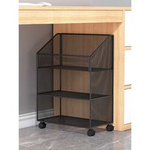 소형 책자 책상 수납 선반 이동식 3단 철제 보관함, D