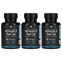 Sports Research 스포츠 리서치 rTG 피쉬 오일 트리플 스트렝스 오메가3 1 250mg 소프트젤 30정 3병 IFOS 인증