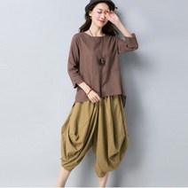 시크점빵 F6012-7012 언발블라우스 항아리바지 배기 할렘바지