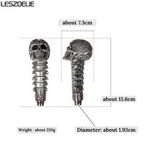 패션지팡이 남성 어르신 지팡이 유행 걷는 지팡이 알루미늄 손잡이 해골 머리 장식, 자두