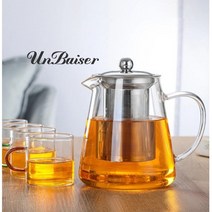 거름망 고급 차 주전자 두꺼운 내열 유리 티포트, 550ml 싱글 포트