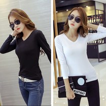 에르모소 1+1 봄 가을 사계절 간절기 이너 기본 티셔츠 슬림 무지 여성 긴팔티셔츠 H-C000