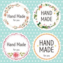 슈가레빗 주문제작 디자인스티커 프레임형 핸드메이드 과일 빵 케잌 수제 홈베이킹 기념일 감사 답례품 꽃 테두리 선물 포장 기성스티커 포장데코스티커, 12개입, 일반라벨지63mm